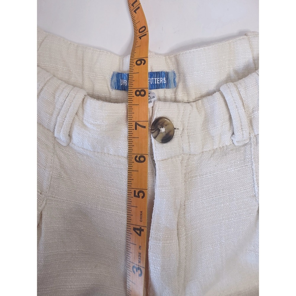 Urban Outfitters Wide Leg Linen Blend Trousers Cream Ivory SZ 0 2 Spots on Left - Picture 10 of 14